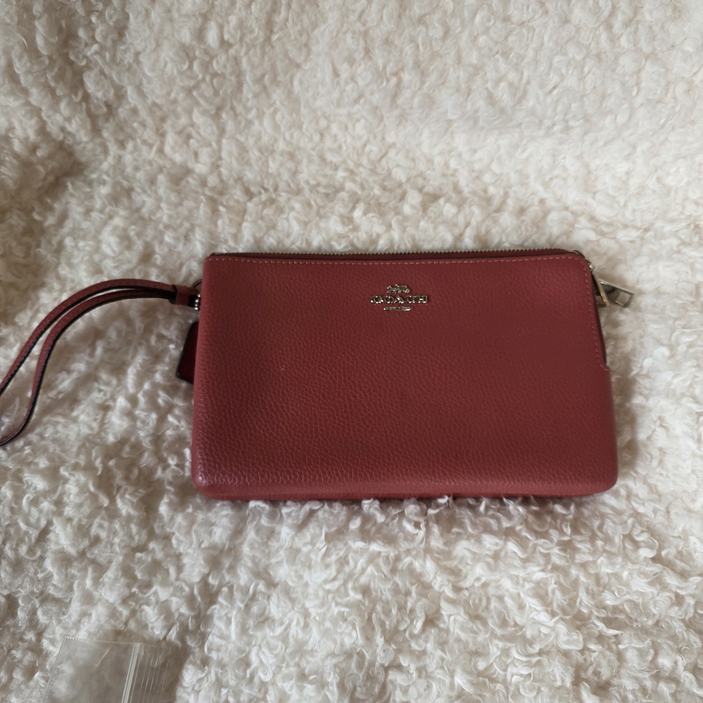 Coach Burgundy Leather Wristlet